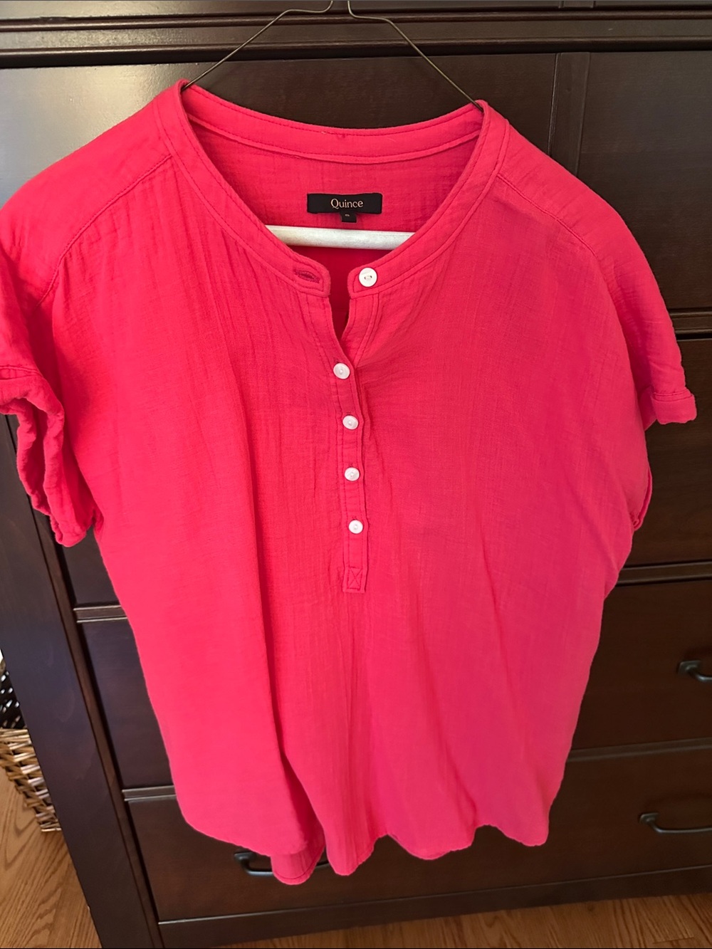 Quince Short-Sleeve Organic Cotton Gauze Top